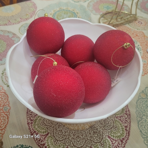 Vintage set of 6 Red ornaments - Picture 1 of 4